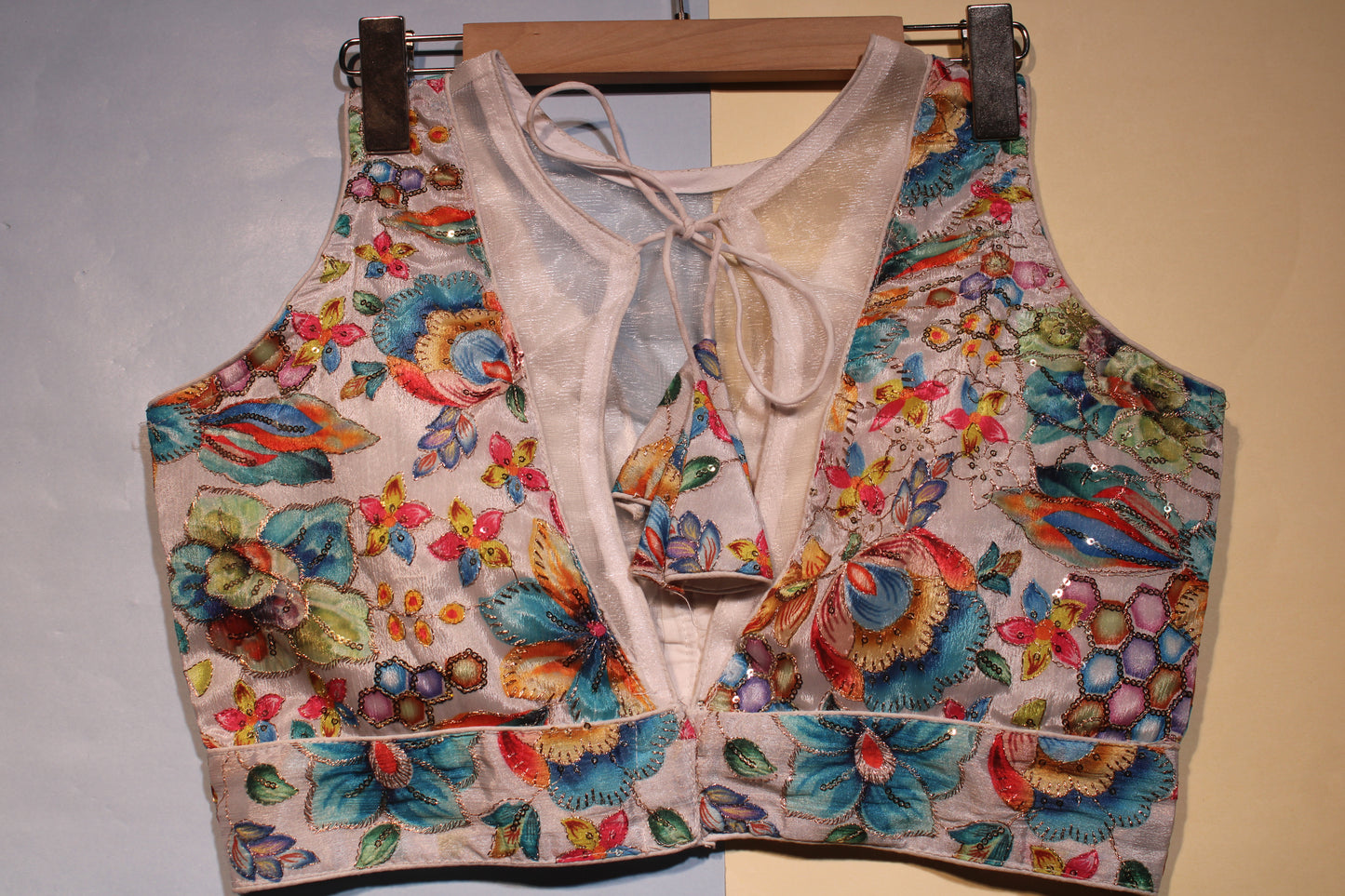 Silver Bloom Honeycomb Blouse