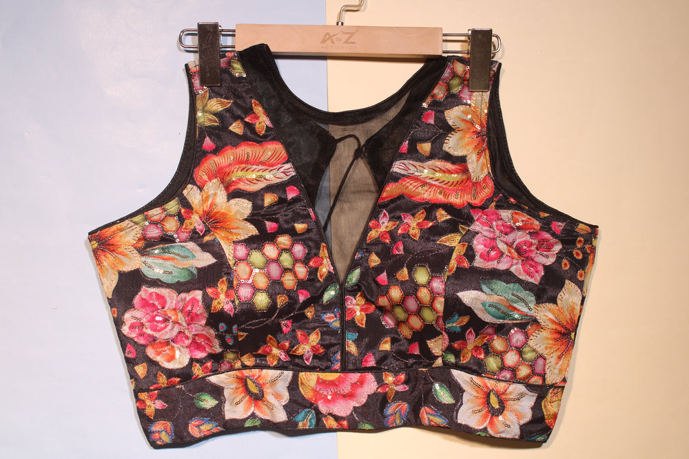 Black Night Floral Blouse