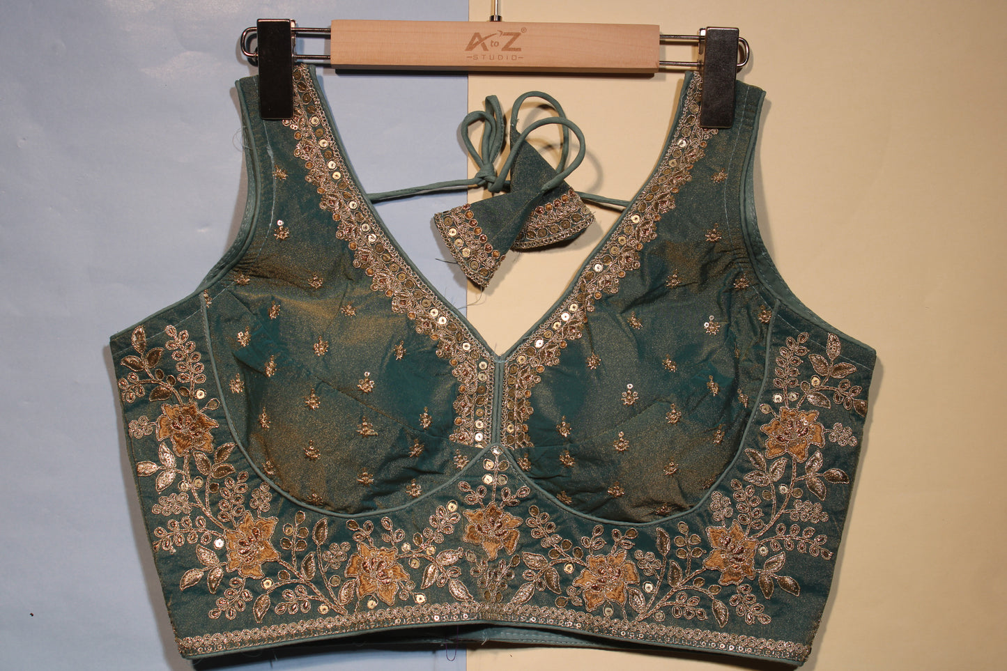 ArmyGreen Sequin Blouse