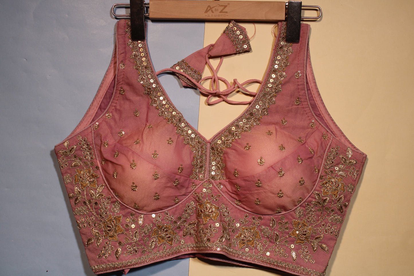 Lavender Gold-Work Blouse
