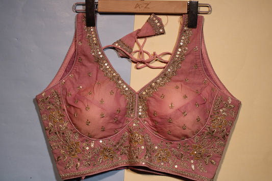 Lavender Gold-Work Blouse