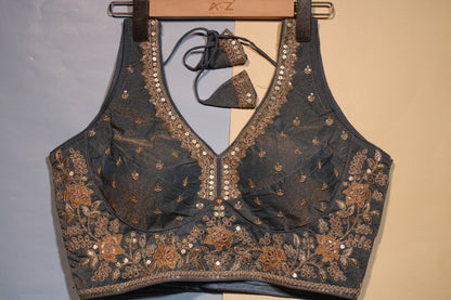 DGrey Steel Shimmer Blouse