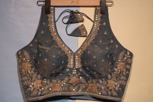DGrey Steel Shimmer Blouse