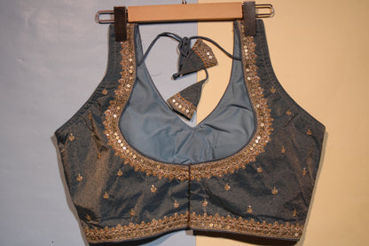 DGrey Steel Shimmer Blouse