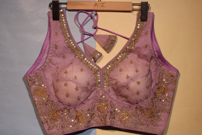 LPurple  Honeycomb Lurex Blouse