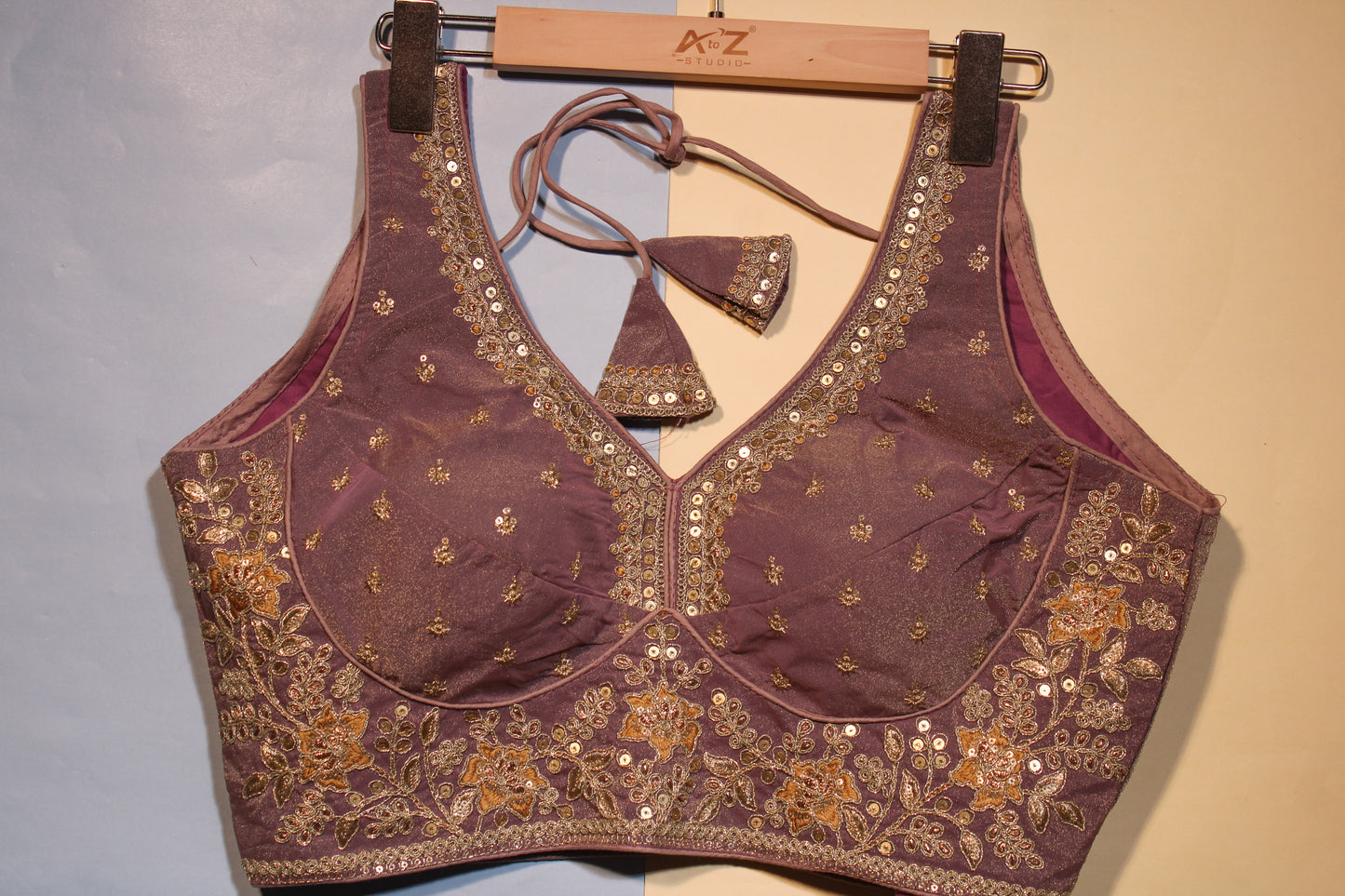 Purple Vintage Gold-Work Blouse