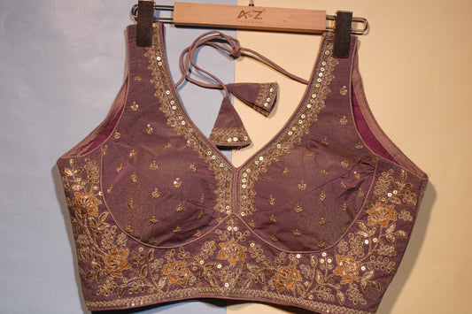 Purple Vintage Gold-Work Blouse