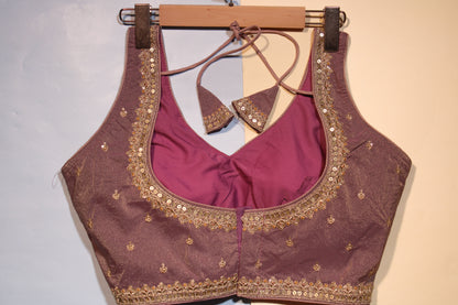 Purple Vintage Gold-Work Blouse