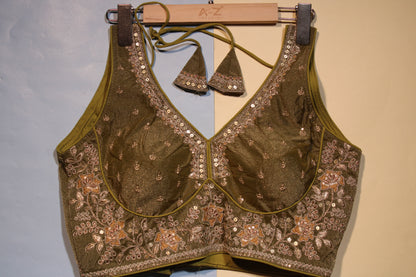 Mehandi Moss Glitter Blouse