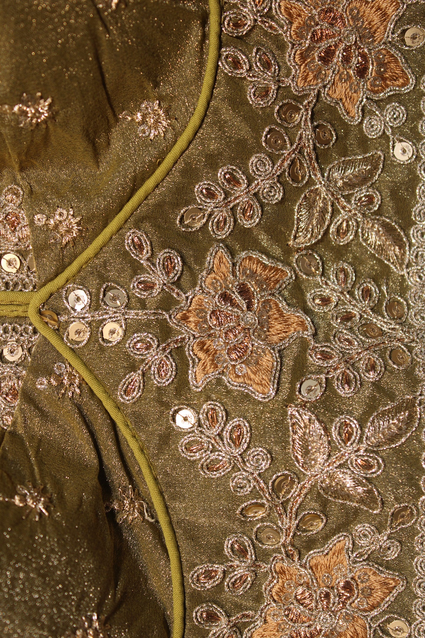 Mehandi Moss Glitter Blouse