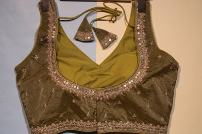 Mehandi Moss Glitter Blouse