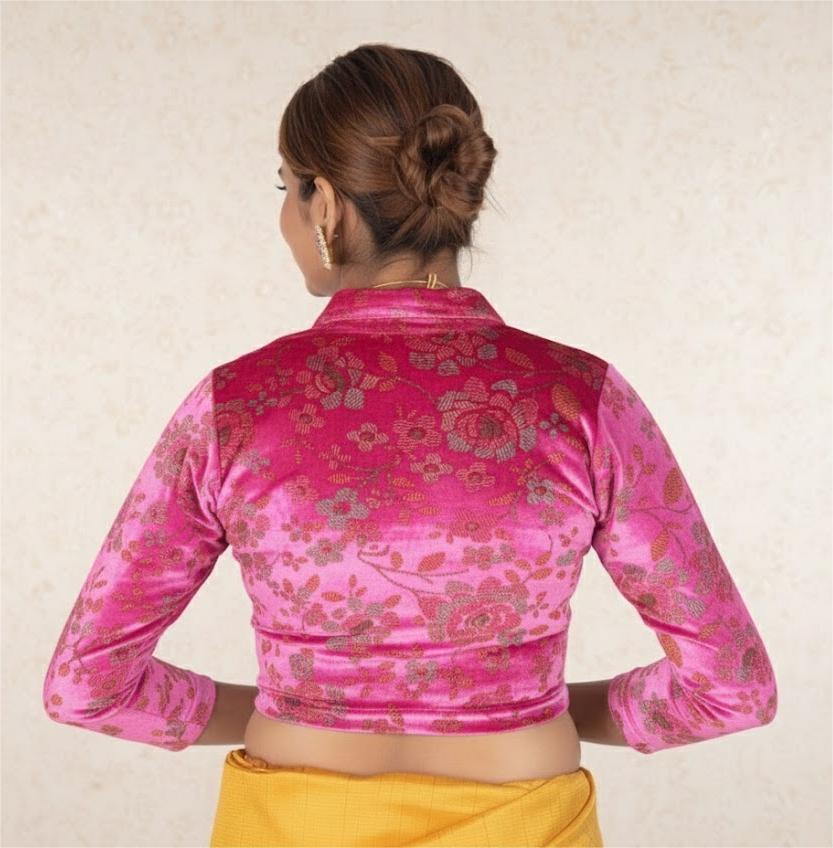 Rani Velvet Blouse with Floral Prints